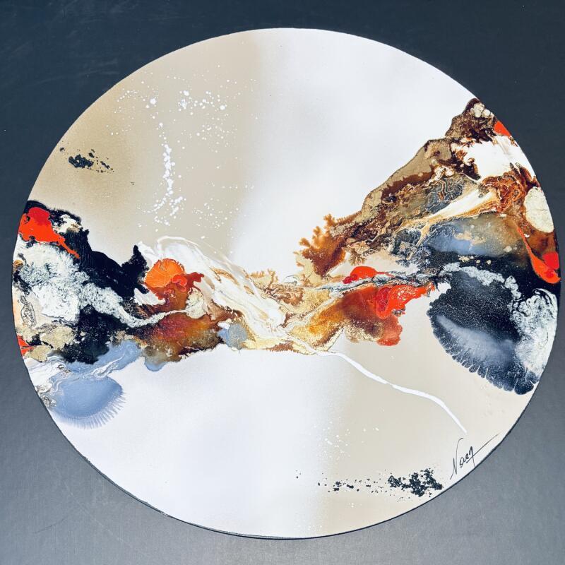 Peinture C 3858 par Naen | Tableau Abstrait Acrylique Encre