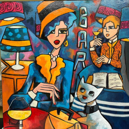 Gemälde Rencontre von Fauve | Gemälde Figurativ Acryl Alltagsszenen