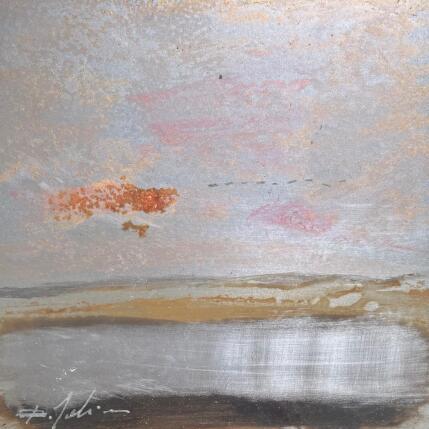 Painting Nocturne aux salins by Mahieu Bertrand | Painting Figurative Metal Landscapes