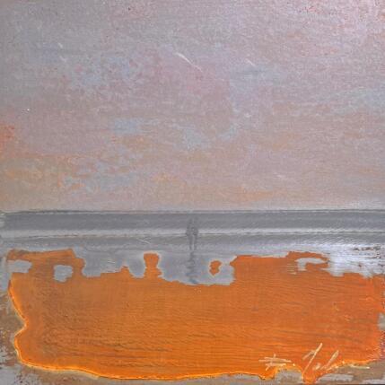 Pintura Soir plage du Lido por Mahieu Bertrand | Pintura Figurativo Metal Paisajes