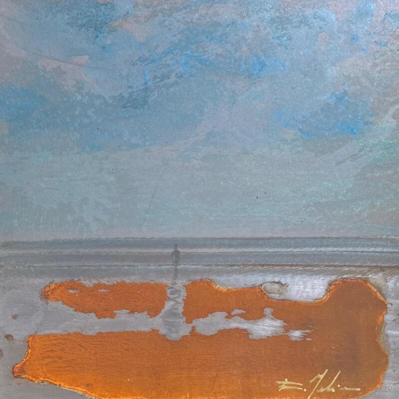 Painting Face à la mer by Mahieu Bertrand | Painting Figurative Landscapes Metal