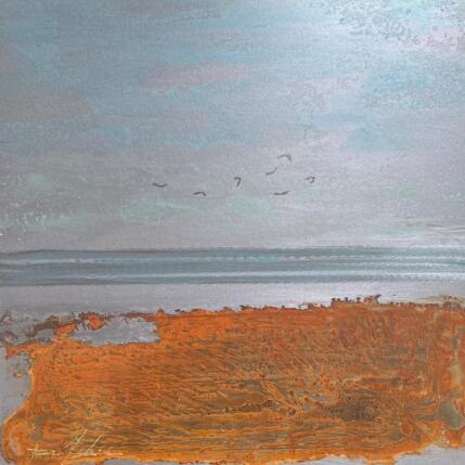 Peinture Les goélands par Mahieu Bertrand | Tableau Figuratif Métal Paysages