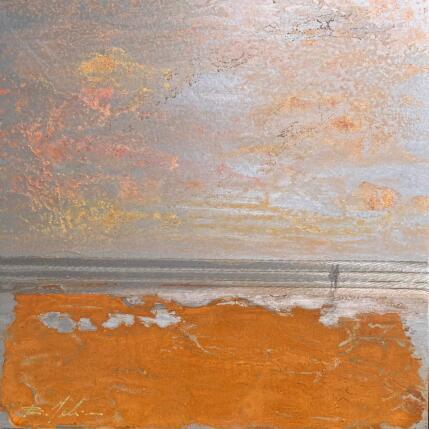 Painting Coucher de soleil 3 by Mahieu Bertrand | Painting Figurative Metal Landscapes, Pop icons