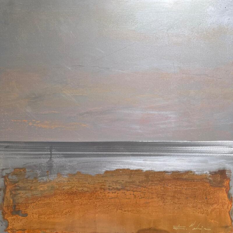 Painting Plage des 3 digues by Mahieu Bertrand | Painting Figurative Landscapes Metal