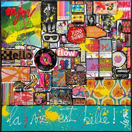 Painting La vie est belle ! by Costa Sophie | Painting Pop-art Acrylic, Gluing, Upcycling