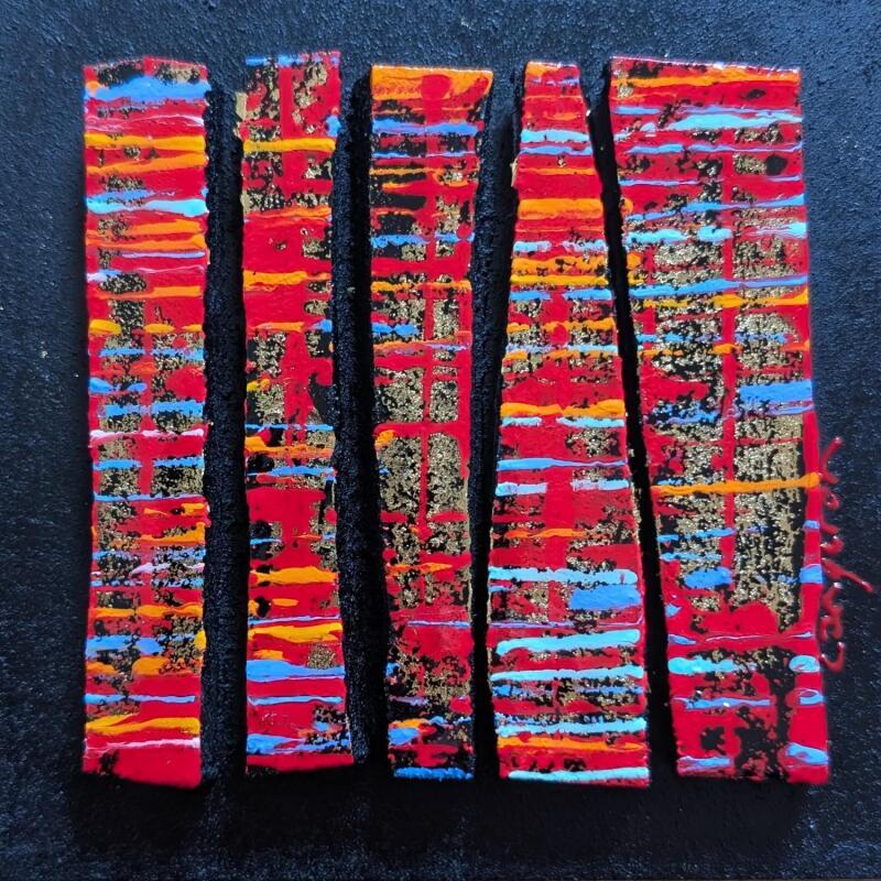 Painting Bc5 street or rouge bleu by Langeron Luc | Painting Subject matter Wood Acrylic Resin