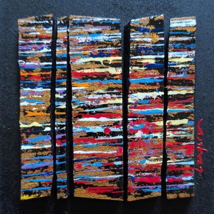 Painting Bc5 fine or jaune rouge blanc by Langeron Luc | Painting Subject matter Acrylic, Resin, Wood