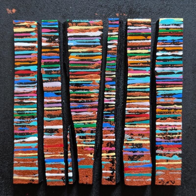 Painting Bc7 fine cuivre vert bleu by Langeron Luc | Painting Subject matter Wood Acrylic Resin