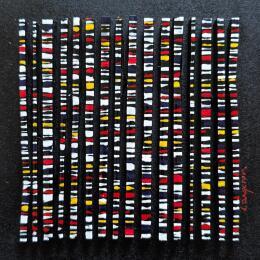 Painting Bc15 hommage Mondrian by Langeron Luc | Painting Subject matter Acrylic, Resin, Wood Pop icons
