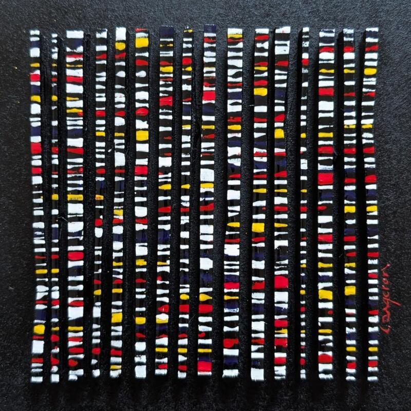 Gemälde Bc15 hommage Mondrian von Langeron Luc | Gemälde Materialismus Holz Acryl Harz