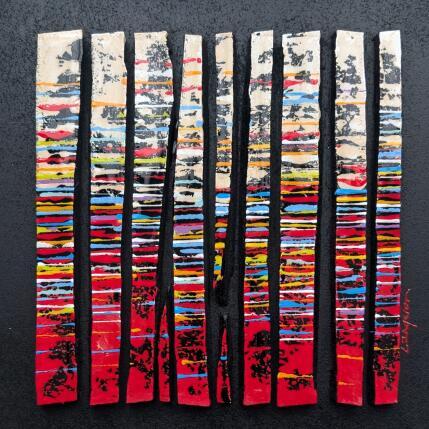 Painting Bc10 fine blanc rouge multi by Langeron Luc | Painting Subject matter Acrylic, Resin, Wood