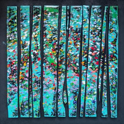 Peinture Bc13 prairie fleurs par Langeron Luc | Tableau Matiérisme Acrylique, Bois, Résine