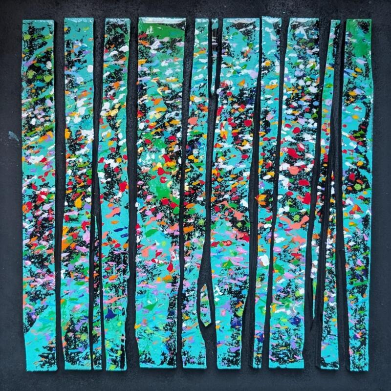 Gemälde Bc13 prairie fleurs von Langeron Luc | Gemälde Materialismus Holz Acryl Harz