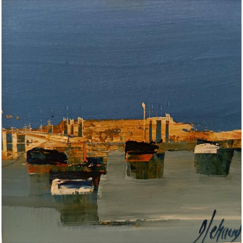 Painting Le bateau jaune by Héraud Alain | Painting Figurative Marine Oil