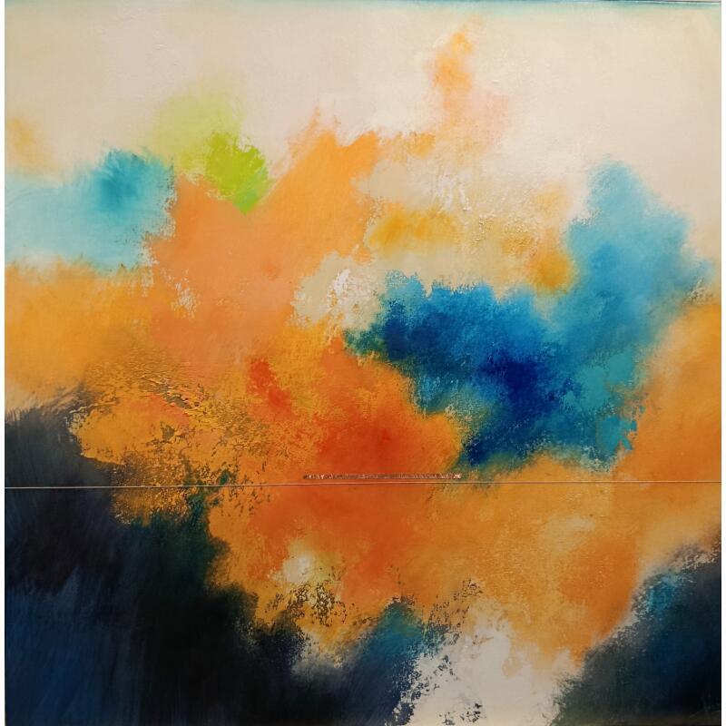 Peinture Abstraction 4016 par Hévin Christian | Tableau Abstrait Minimaliste Huile Acrylique Pastel