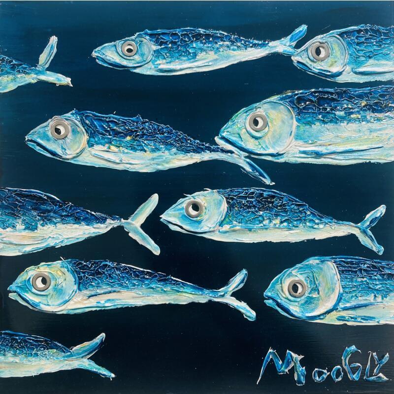 Peinture LORGNUS par Moogly | Tableau Art Singulier Animaux Acrylique Résine Pigments