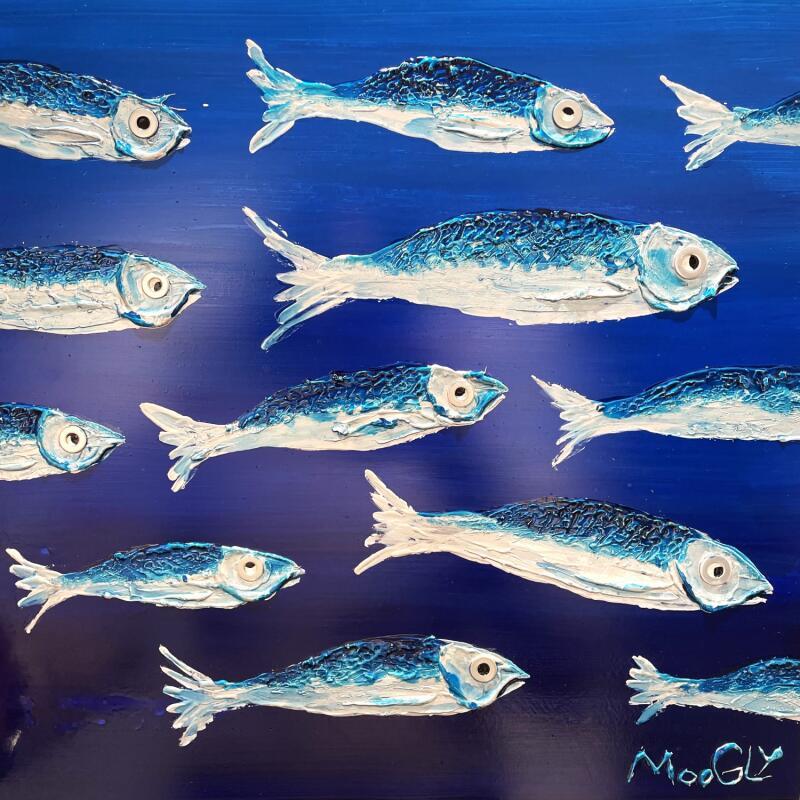 Peinture FOLLOWUS par Moogly | Tableau Art Singulier Animaux Acrylique Résine Pigments