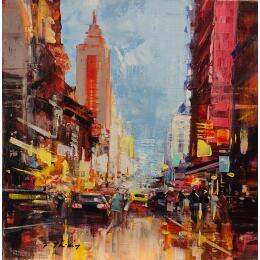 Painting Boogie Woogie NY by Frédéric Thiery | Painting Figurative Acrylic