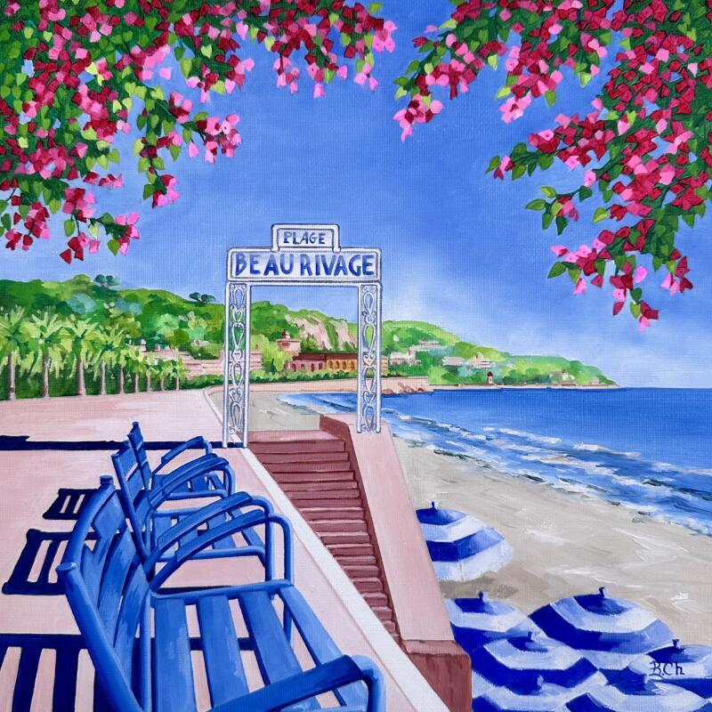 Peinture Azur rose par Chassagnette Béatrice | Tableau Figuratif Paysages Huile