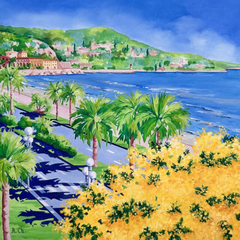 Peinture Azur doré par Chassagnette Béatrice | Tableau Figuratif Paysages Huile