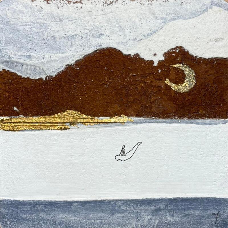 Peinture BELLA DI NOTTE par Roma Gaia | Tableau Matiérisme Minimaliste Acrylique Sable