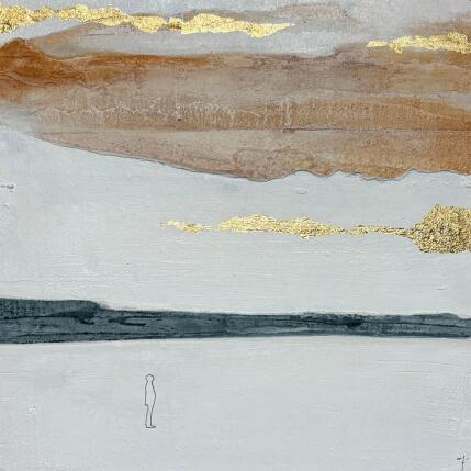 Peinture IMAGINE par Roma Gaia | Tableau Matiérisme Acrylique, Sable Minimaliste