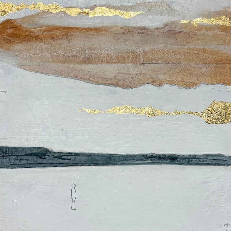 Peinture IMAGINE par Roma Gaia | Tableau Matiérisme Minimaliste Acrylique Sable