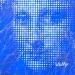 Peinture Mini Joconde bleu or par Wawapod | Tableau Pop-art Icones Pop Acrylique Posca