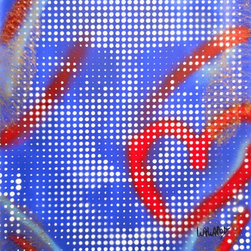 Peinture Frida bleu rouge par Wawapod | Tableau Pop-art Icones Pop Acrylique Posca