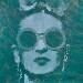 Pintura Frida Lunettes Vert et Or  por Wawapod | Pintura Pop art Iconos pop Acrílico Posca