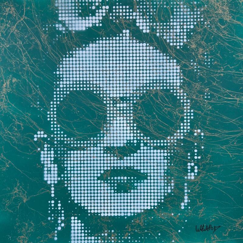 Pintura Frida Lunettes Vert et Or  por Wawapod | Pintura Pop art Iconos pop Acrílico Posca