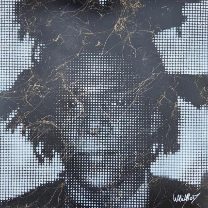 Painting Basquiat Noir et Or Big by Wawapod | Painting Pop-art Acrylic, Posca Pop icons