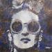 Painting Frida Lunettes Bleu or by Wawapod | Painting Pop-art Pop icons Acrylic Posca