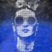 Painting Frida Lunettes Bleu Noir Or by Wawapod | Painting Pop-art Pop icons Acrylic Posca