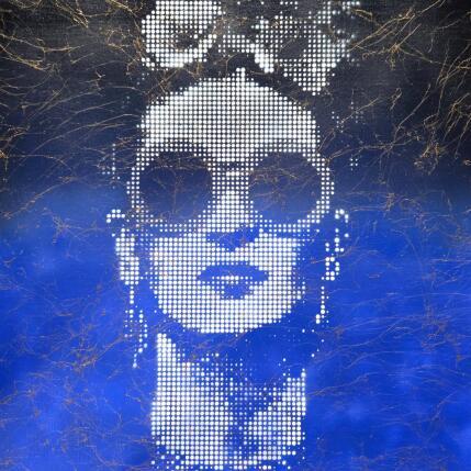 Peinture Frida Lunettes Bleu Noir Or par Wawapod | Tableau Pop-art Acrylique, Posca Icones Pop