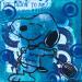 Gemälde Snoopy tennis von Kikayou | Gemälde Pop-Art Pop-Ikonen Graffiti Acryl Collage