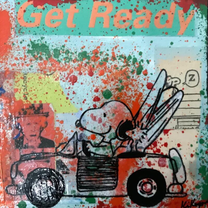 Peinture Snoopy ready to go par Kikayou | Tableau Pop-art Icones Pop Graffiti Acrylique Collage
