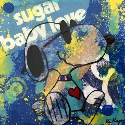 Peinture Snoopy sugar baby par Kikayou | Tableau Pop-art Acrylique, Collage, Graffiti Icones Pop