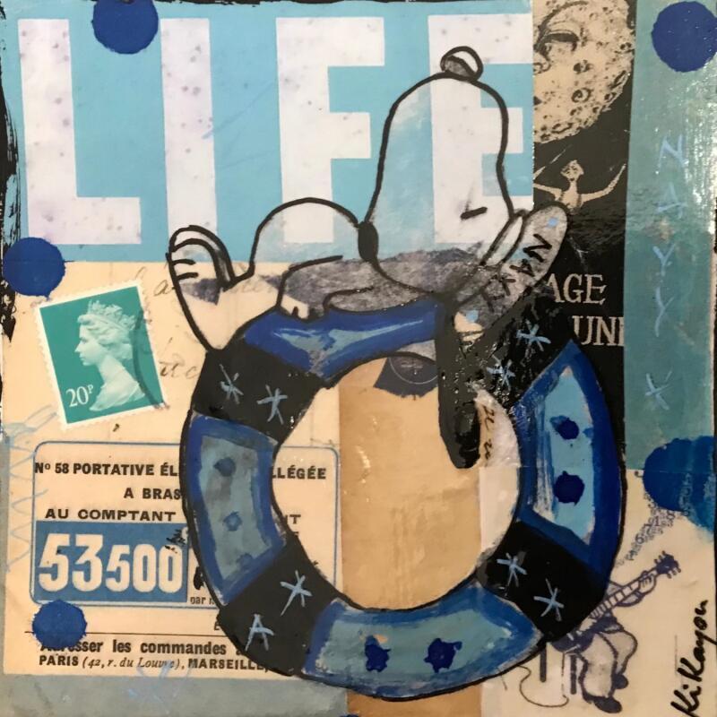 Peinture Snoopy navy par Kikayou | Tableau Pop-art Icones Pop Graffiti Acrylique Collage