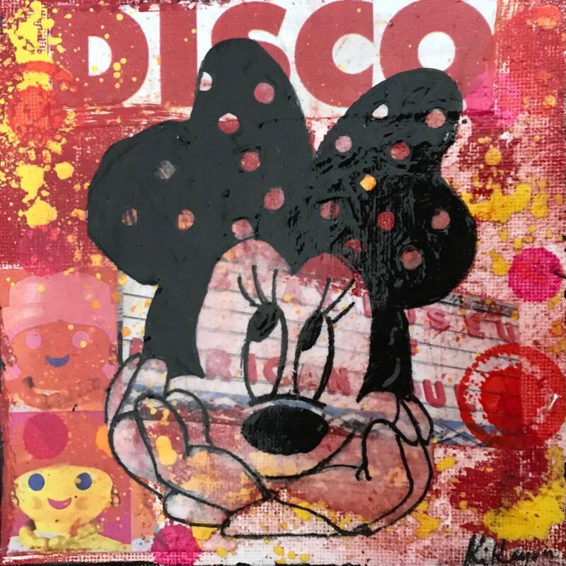 Peinture Minnie par Kikayou | Tableau Pop-art Icones Pop Graffiti Acrylique Collage