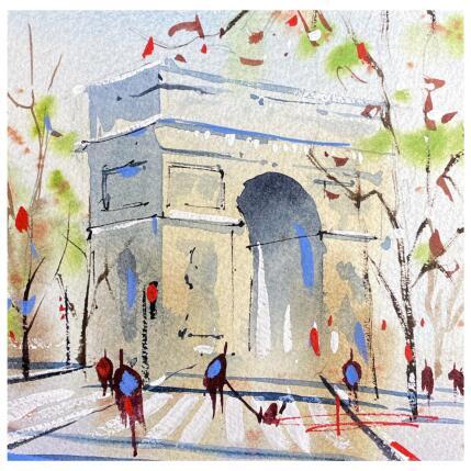 Peinture Un triomphe pour l'Arc !  par Bailly Kévin  | Tableau Figuratif Aquarelle, Encre Architecture, Urbain