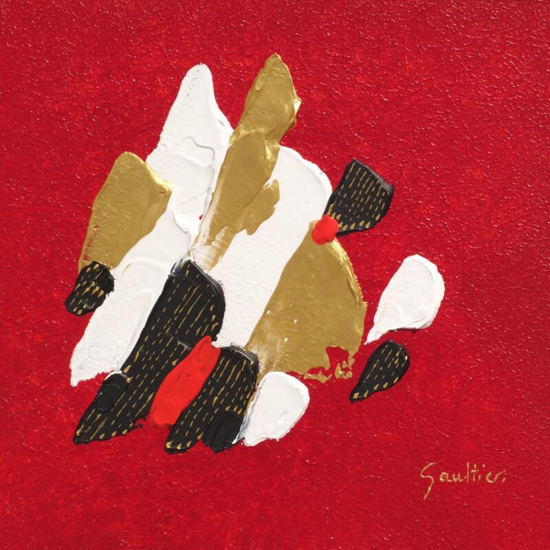 Peinture Jour de fête 7 par Gaultier Dominique | Tableau Matiérisme Minimaliste Bois Acrylique