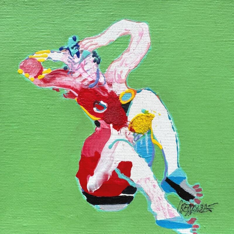 Peinture Quel bon réveil ! par Cressanne | Tableau Figuratif Nu Acrylique Sable