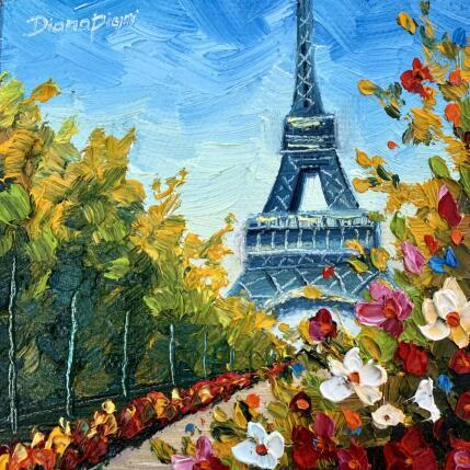 Peinture Blooming Dreams of Paris par Pigni Diana | Tableau Impressionnisme Huile Architecture, Paysages, Urbain