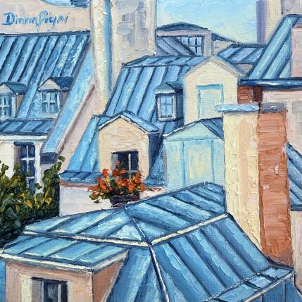 Peinture Paris Rooftops par Pigni Diana | Tableau Impressionnisme Huile Architecture, Paysages, Urbain