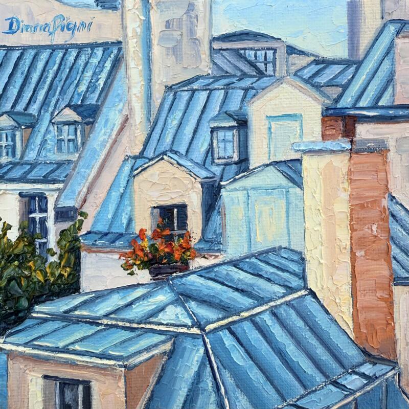 Painting Paris Rooftops by Pigni Diana | Painting Impressionism Landscapes Urban Architecture Oil