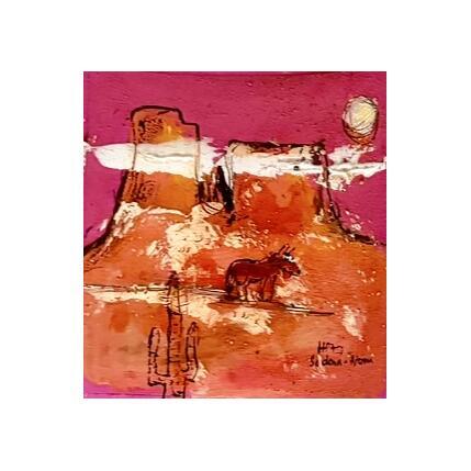 Painting Coyote in the cloud by Maury Hervé | Painting Raw art Animals