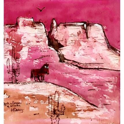 Peinture The famous Pink Canyons par Maury Hervé | Tableau Art Singulier Animaux