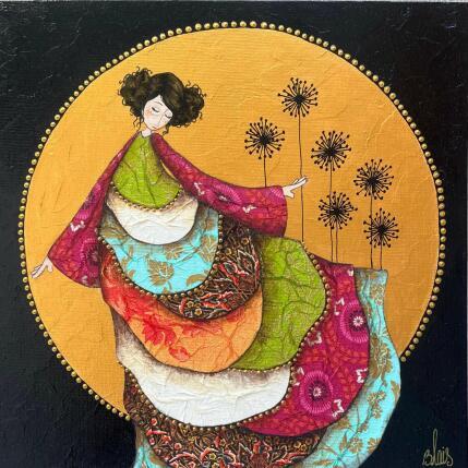 Painting Valentina by Blais Delphine | Painting Naive art Acrylic, Gluing