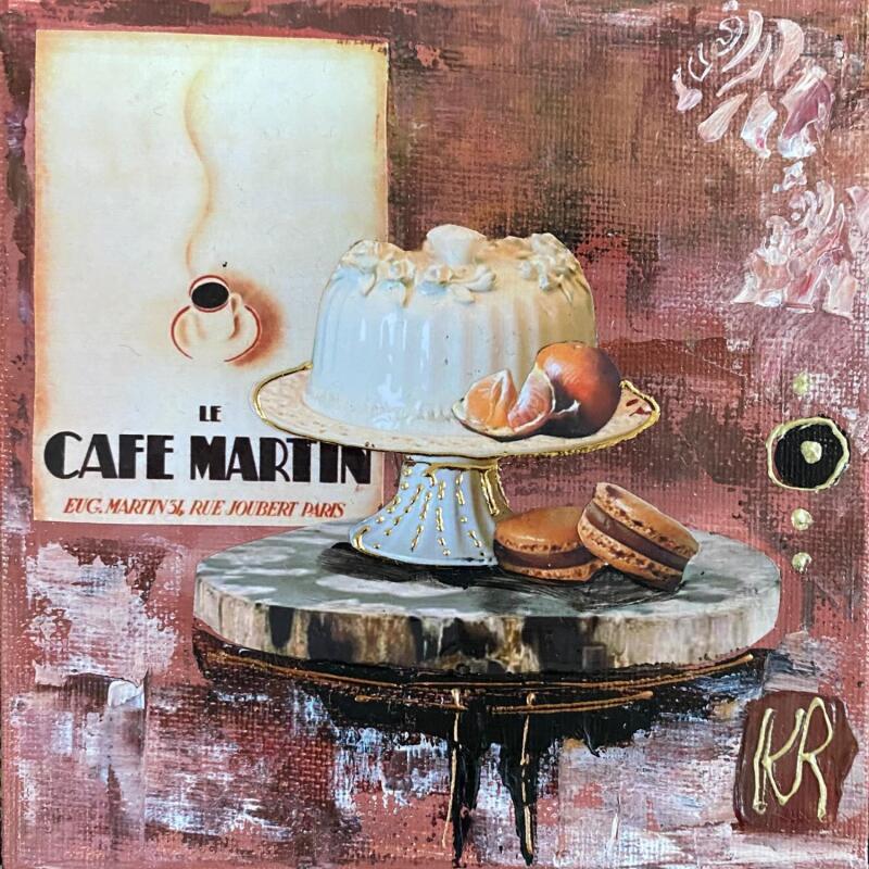 Painting Gourmandises by Romanelli Karine | Painting Figurative Life style Still-life Acrylic Gluing